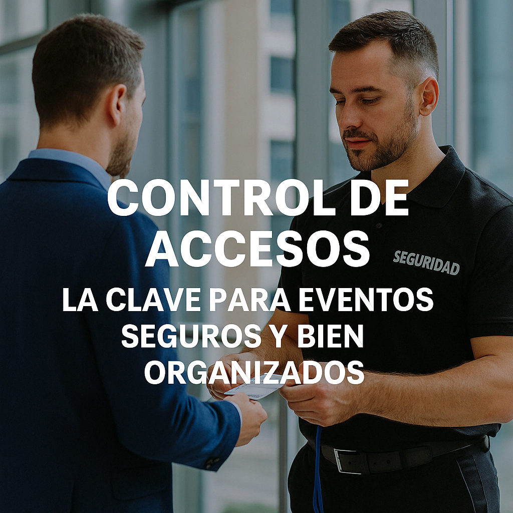 Vigilante revisando acreditación en entrada moderna